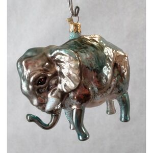 Polish Glass Ornament Elephant Hand Painted in Poland Radko Inspired